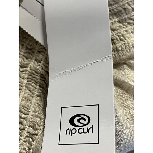 Rip Curl Women Surf Shack Jumpsuit Natural Stripe Button Front Linen Medium New - Picture 8 of 11